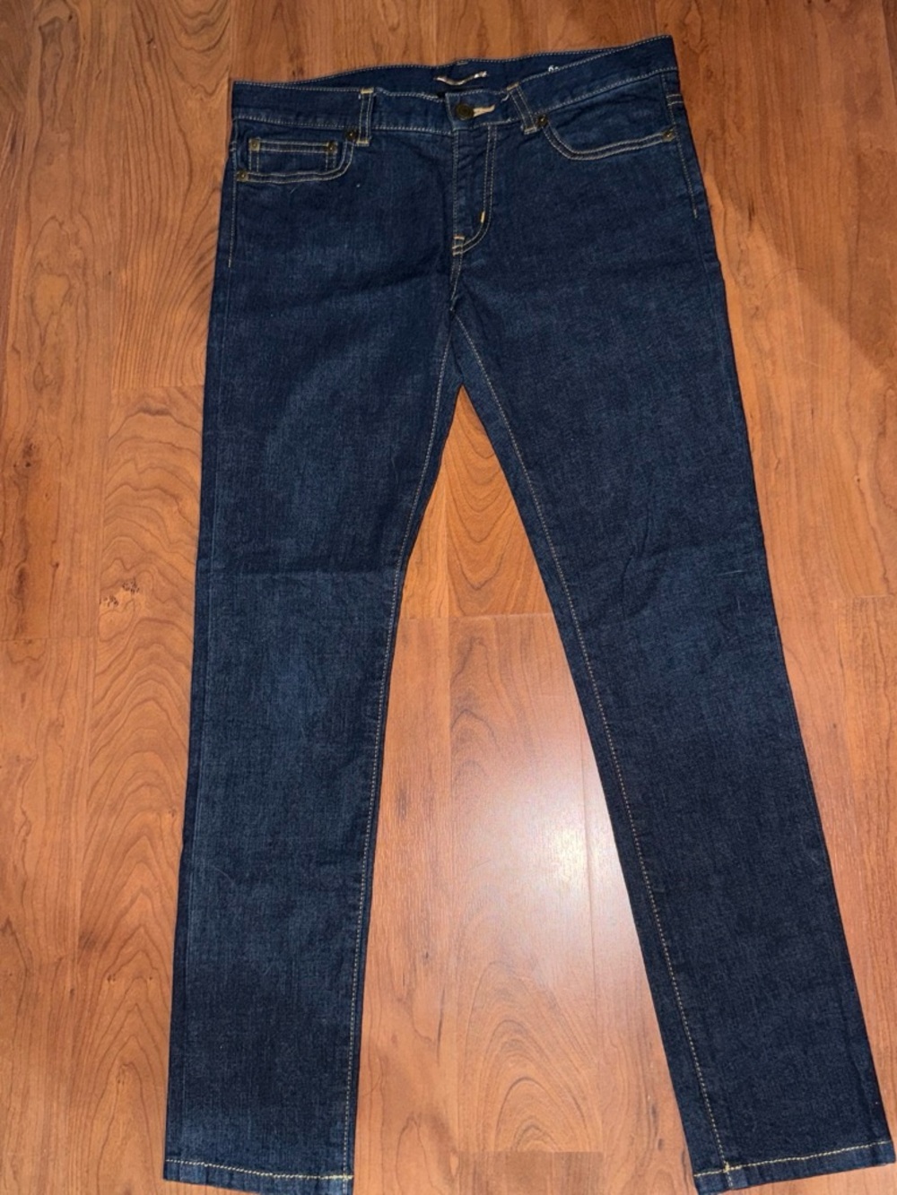 Saint Laurent Hedi Slimane Low Waisted Skinny Jeans Dark Denim Blue 28 W x 30 L